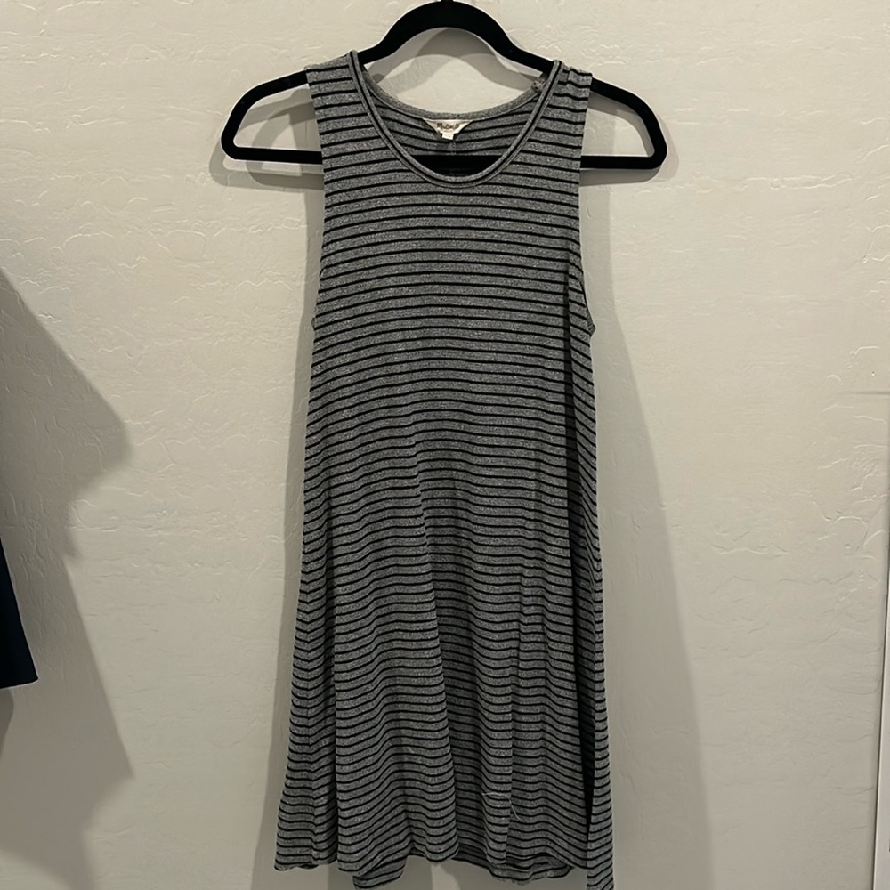 Madewell striped one piece knee length casual dress (small)